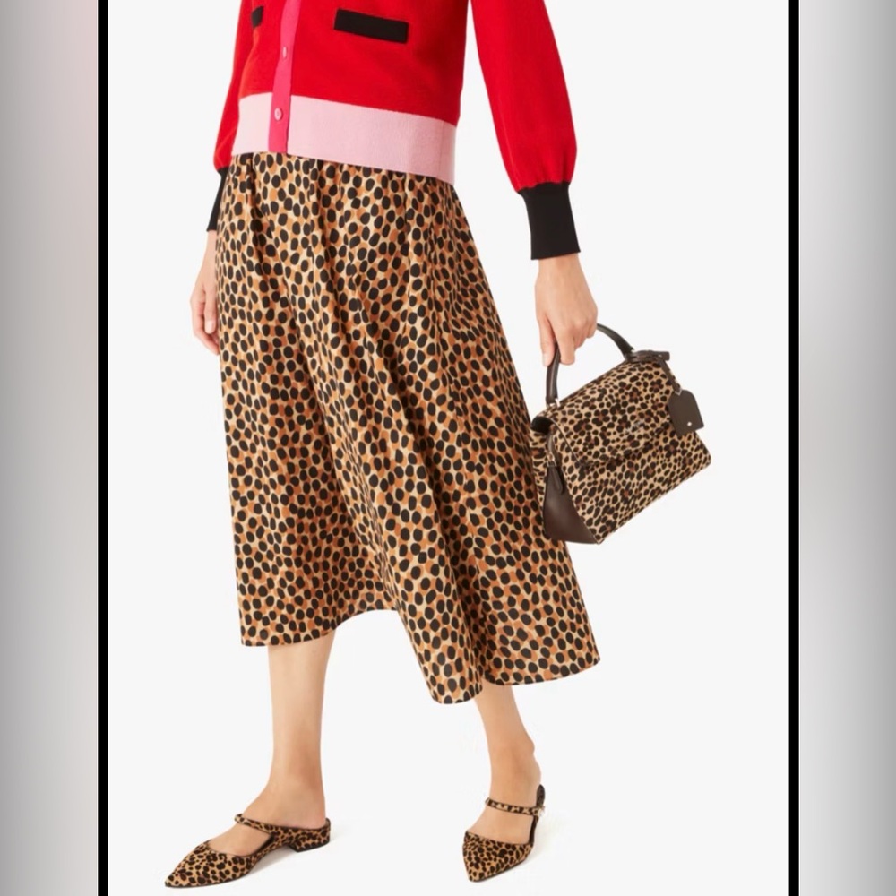 Kate Spade Black and Gold Polka Dot Skirt